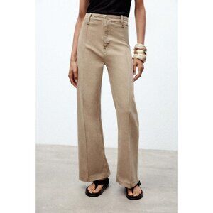 ZARA JEANS ZW COLLECTION TAILORED WIDE LEG HIGH-WAIST